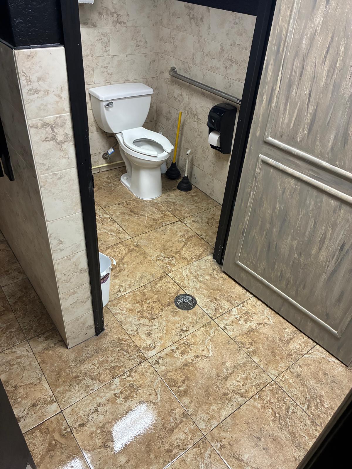 Commercial restroom after drain repair at Ozona Brewing Company in Palm Harbor FL