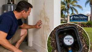 Water leak signs on residential home in palm harbor