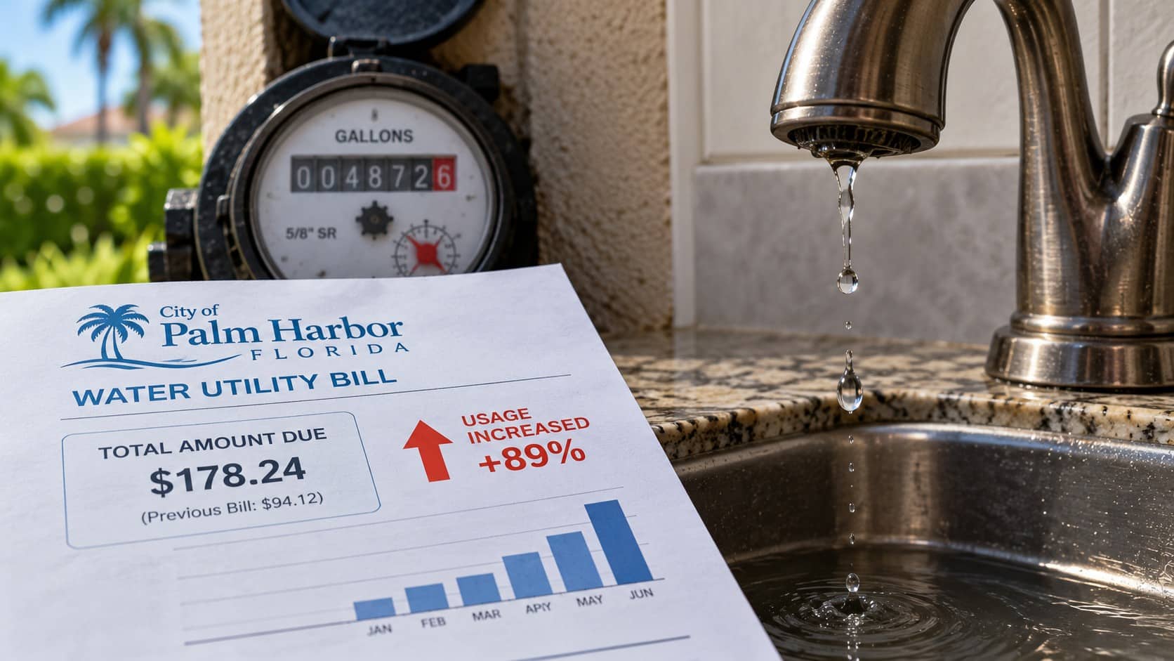 High water bill that may indicate a hidden plumbing leak