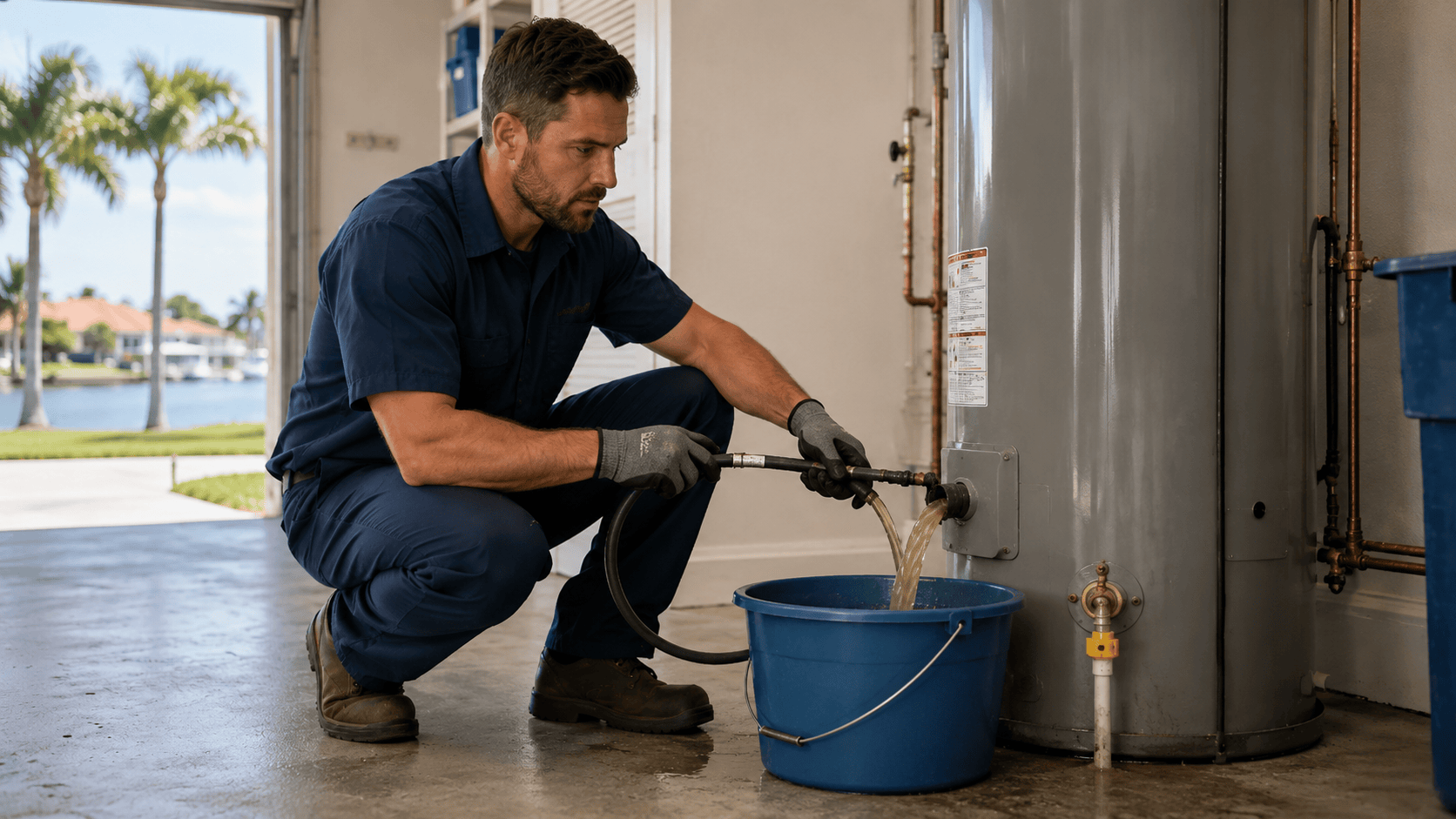 Water heater sediment flush and maintenance in Palm Harbor FL