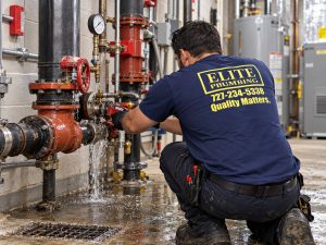 elite plumbing emergency commercial pipe leak repair Plumbers